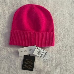 Charter Club 100% Cashmere Pink Flame Cuffed Hat Brand New with Tags OS